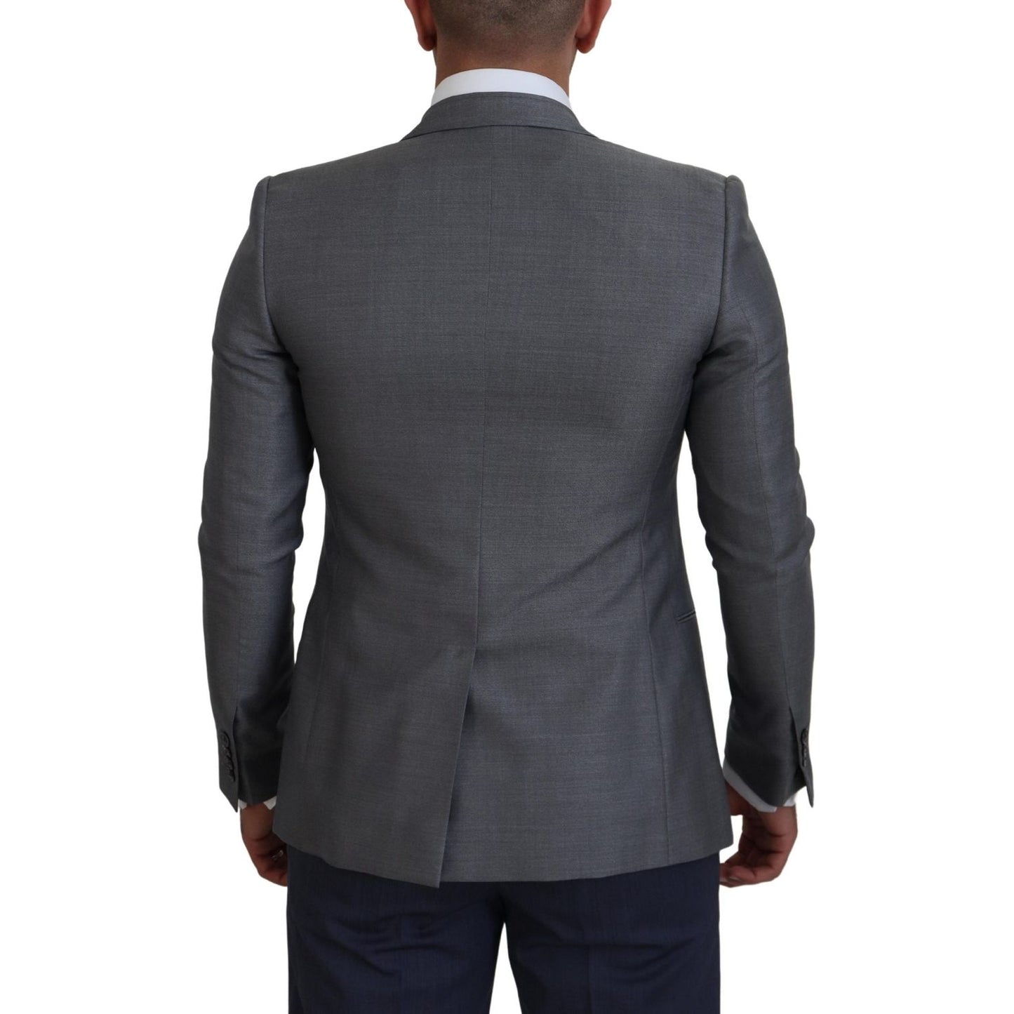 Dolce & Gabbana Gray Wool Silk Slim Fit Jacket Blazer KOS2167- 46