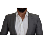 Dolce & Gabbana Gray Wool Silk Slim Fit Jacket Blazer KOS2167- 46