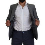 Dolce & Gabbana Gray Wool Silk Slim Fit Jacket Blazer KOS2167- 46