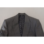 Dolce & Gabbana Gray Wool Silk Slim Fit Jacket Blazer KOS2167- 46