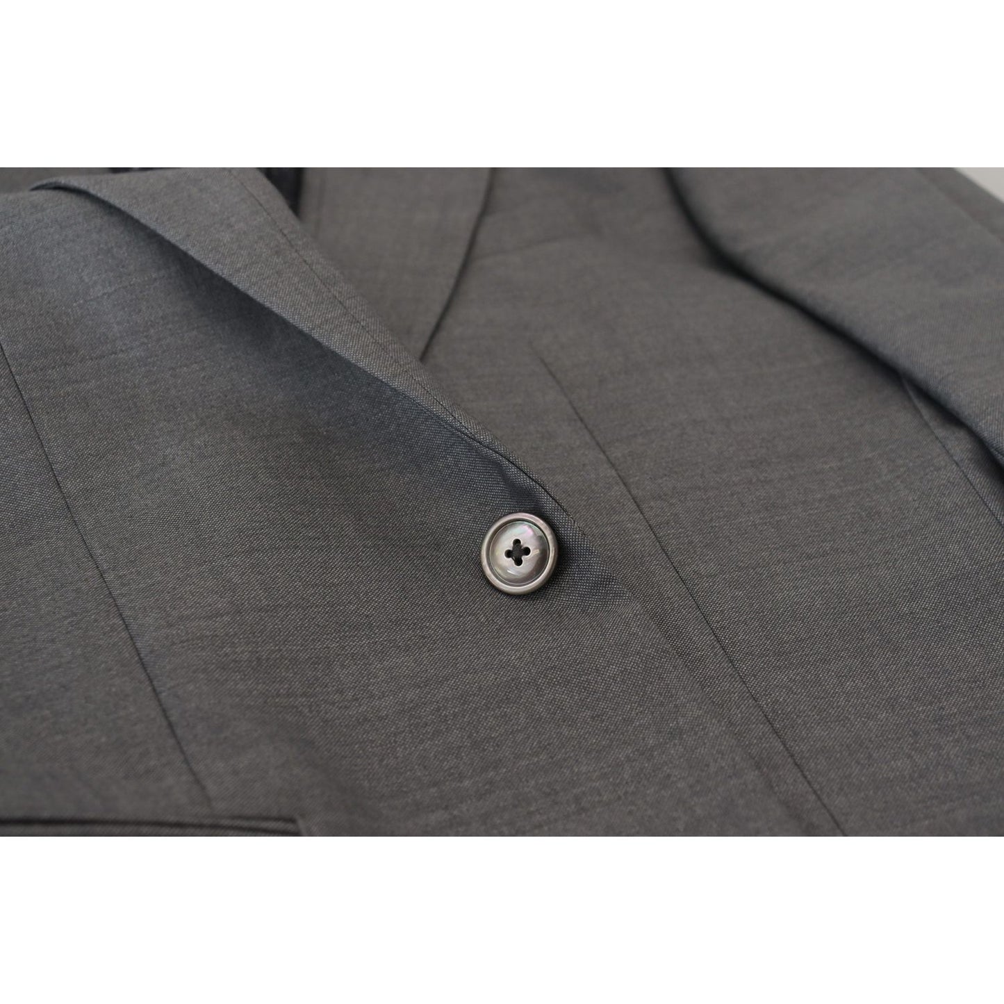Dolce & Gabbana Gray Wool Silk Slim Fit Jacket Blazer KOS2167- 46