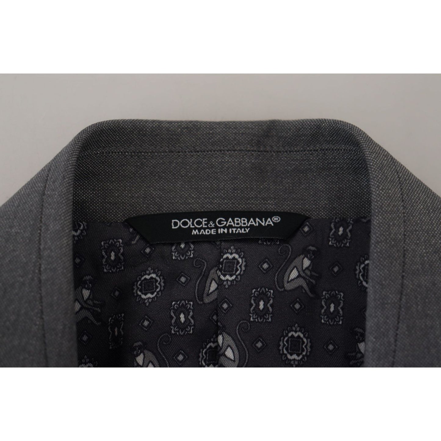 Dolce & Gabbana Gray Wool Silk Slim Fit Jacket Blazer KOS2167- 46