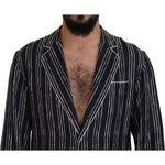 Dolce & Gabbana Blue Striped Silk Pajama Shirt Jacket TSH83577- IT4