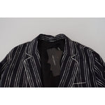 Dolce & Gabbana Blue Striped Silk Pajama Shirt Jacket TSH83577- IT4