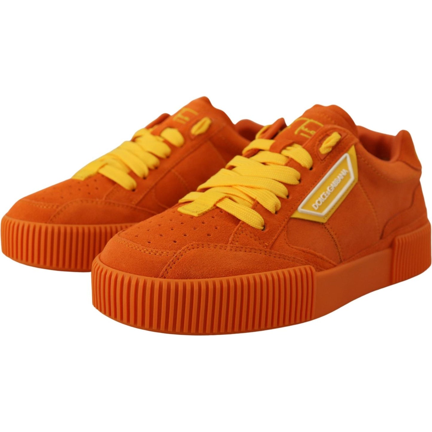 Dolce & Gabbana Orange Leather P.j. Tucker Sneakers Shoes LA10042 - 37