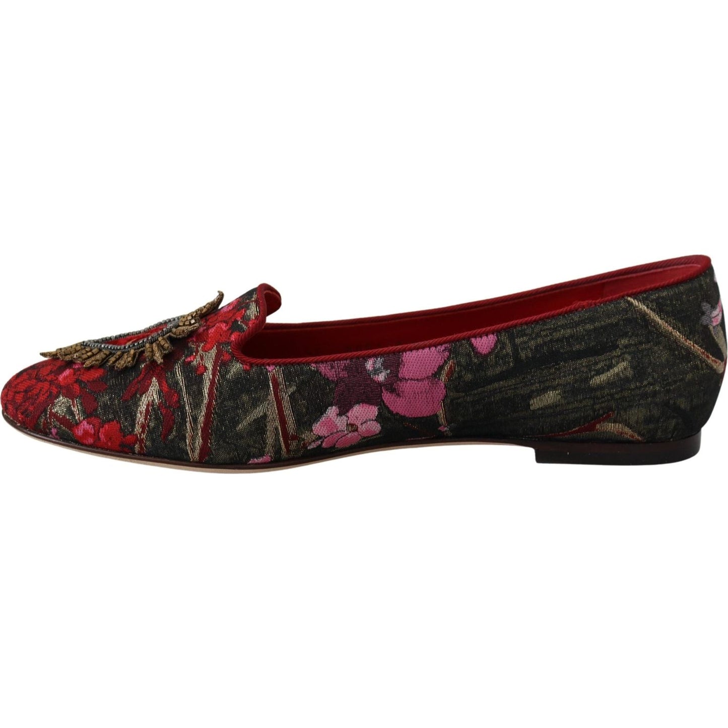 Dolce & Gabbana Multicolor Jacquard Sacred Heart Patch Slip On Shoes LA10070 - 35.5