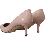 Dolce & Gabbana Pink Patent Leather Kitten Heels Pumps Shoes LA9915 - 37