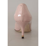 Dolce & Gabbana Pink Patent Leather Kitten Heels Pumps Shoes LA9915 - 37