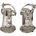 Dolce & Gabbana Silver Crystals Strap Buckle High Heel Sandals LA9957-37