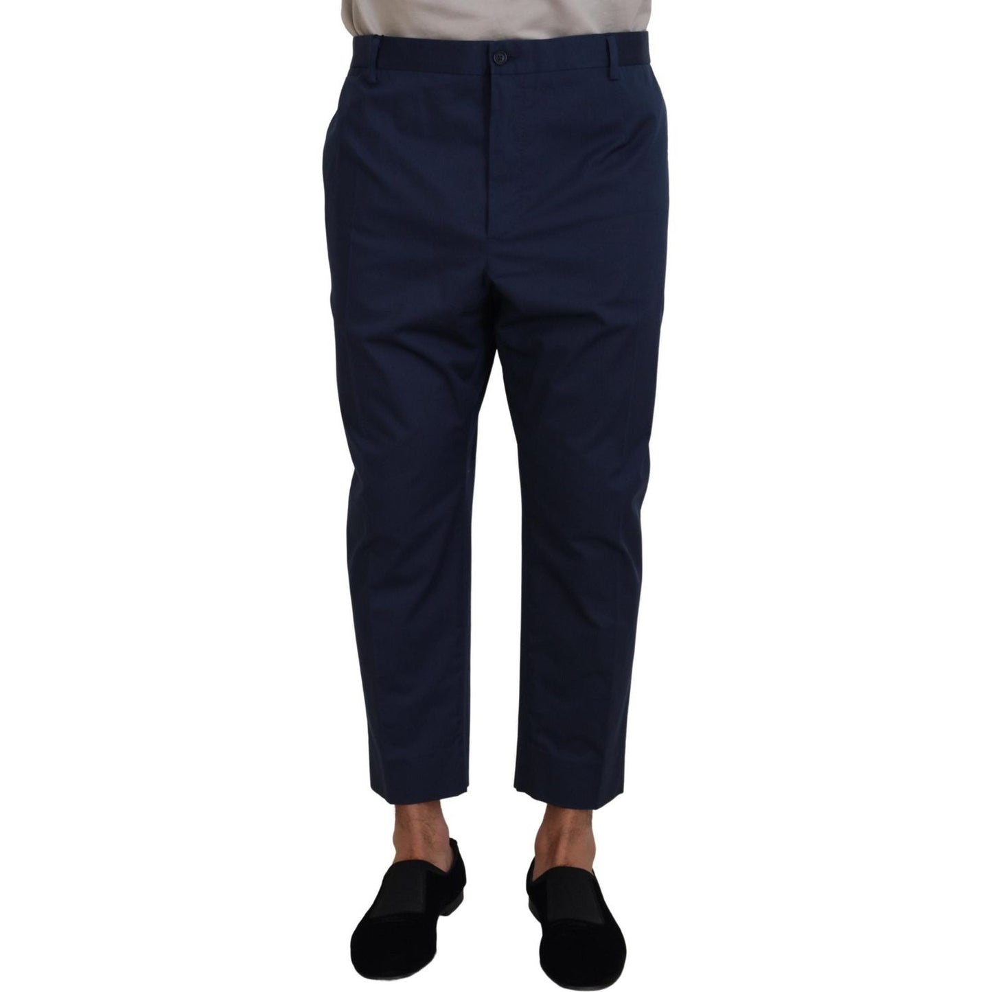 Dolce & Gabbana Blue Cotton Men Cropped Pants PAN74304 - 60