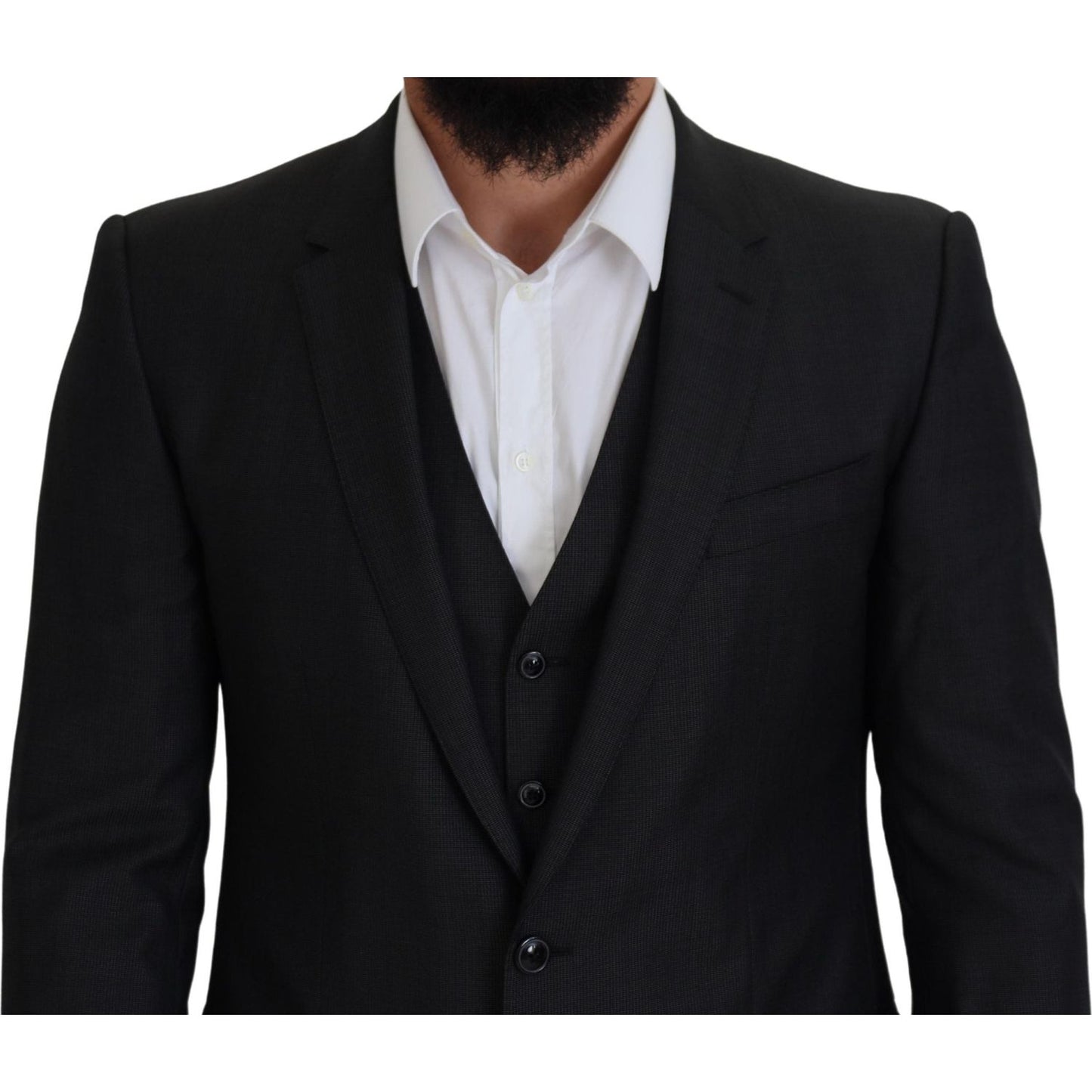 Dolce & Gabbana Gray MARTINI 3 Piece Slim Fit Suit KOS2101- 48