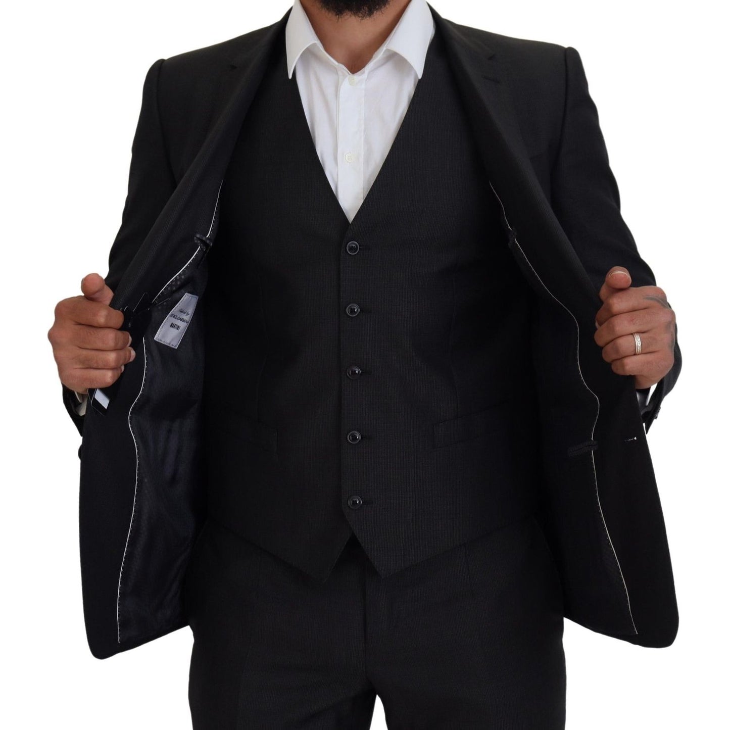 Dolce & Gabbana Gray MARTINI 3 Piece Slim Fit Suit KOS2101- 48