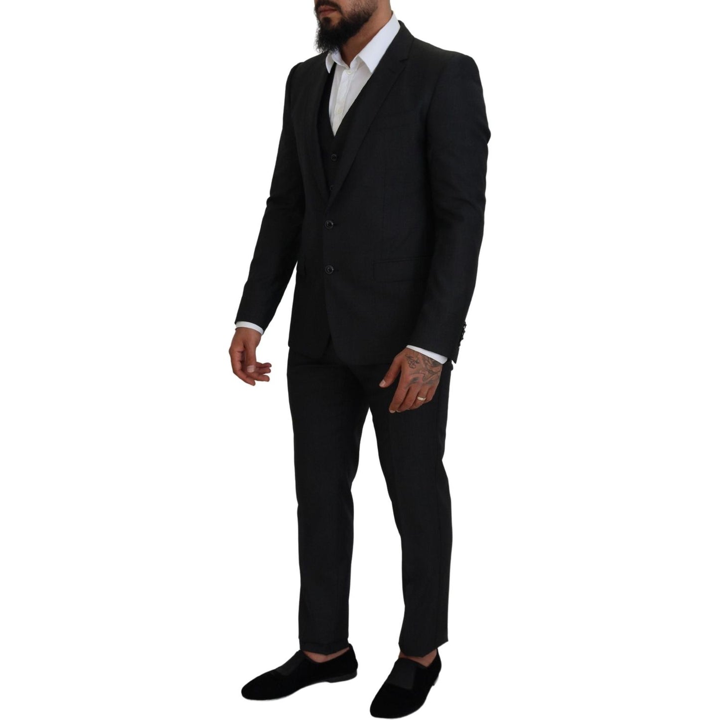Dolce & Gabbana Gray MARTINI 3 Piece Slim Fit Suit KOS2101- 48