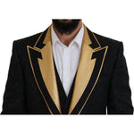 Dolce & Gabbana Black Gold Fantasy Tuxedo Slim Fit Suit KOS2110- 46