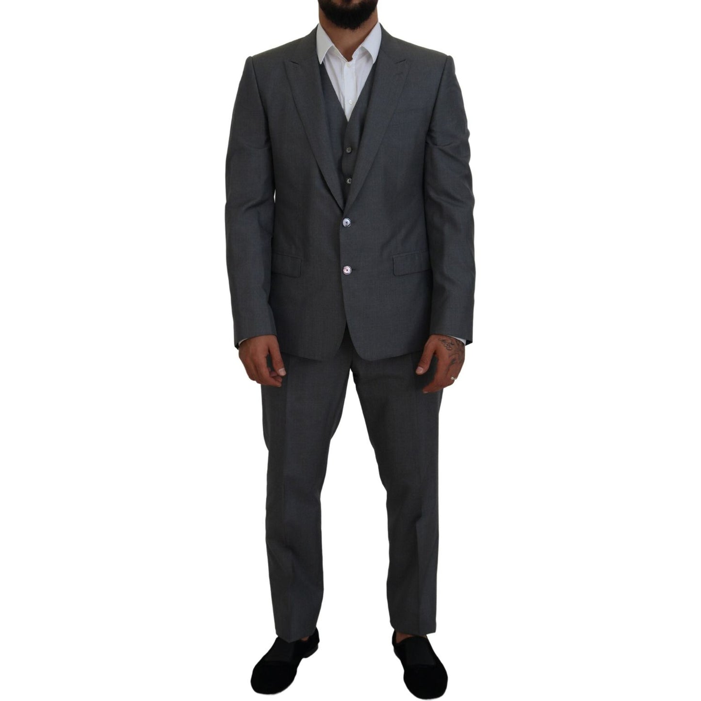 Dolce & Gabbana Gray MARTINI 3 Piece Slim Fit Suit KOS2164- 52