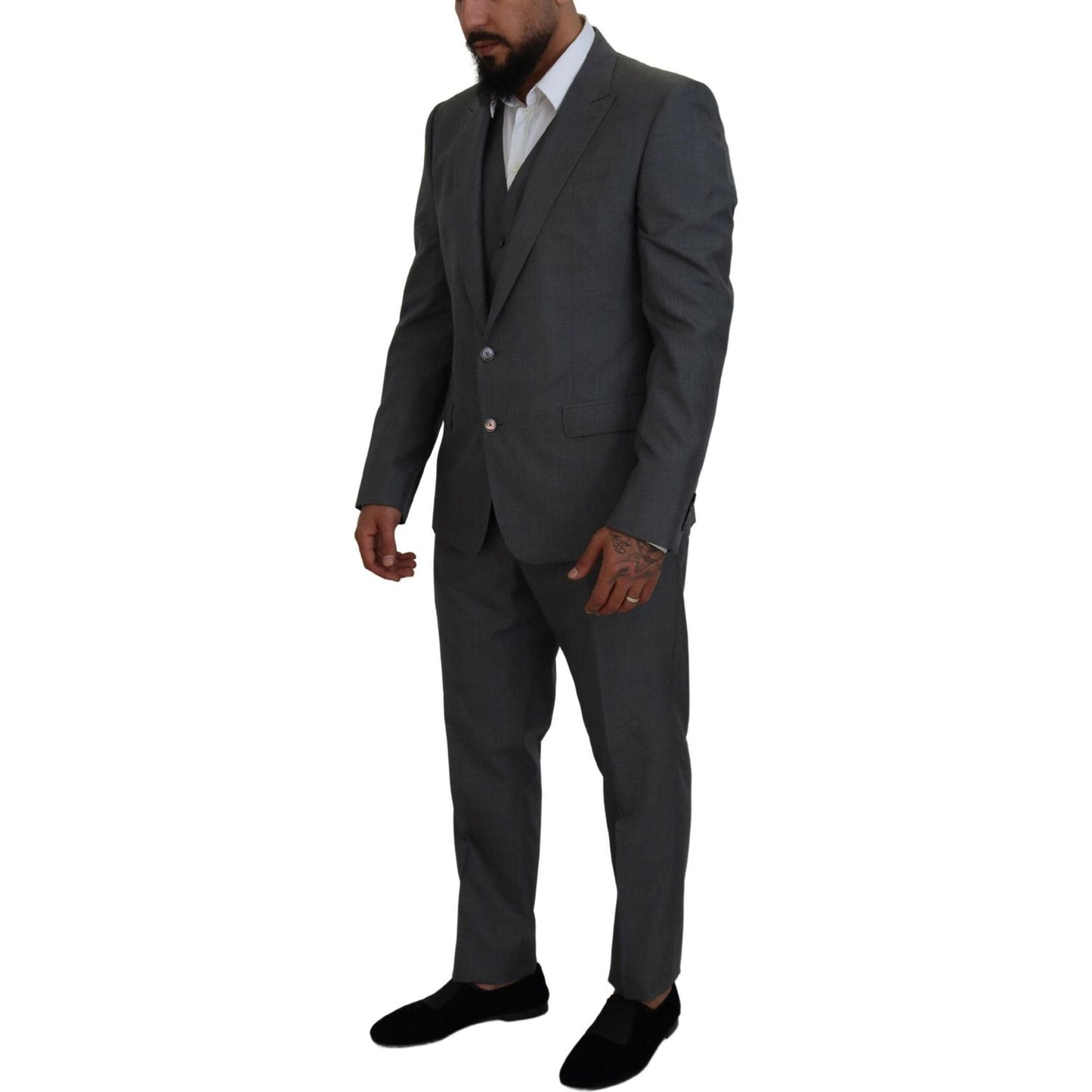 Dolce & Gabbana Gray MARTINI 3 Piece Slim Fit Suit KOS2164- 52