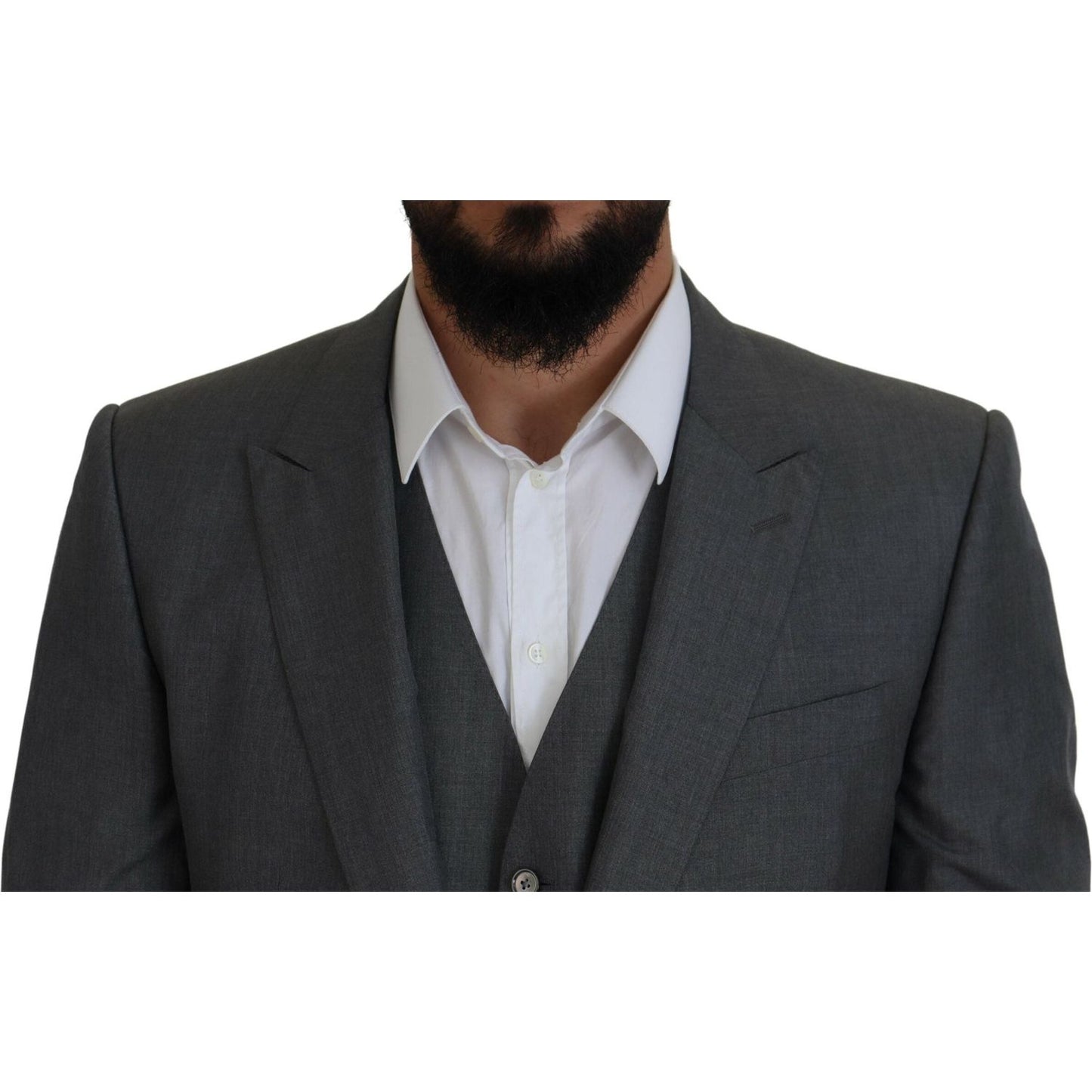 Dolce & Gabbana Gray MARTINI 3 Piece Slim Fit Suit KOS2164- 52