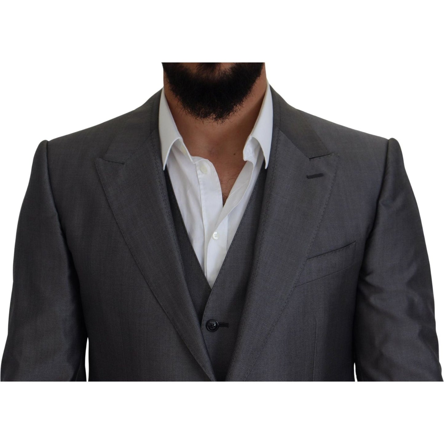 Dolce & Gabbana Gray SICILIA 3 Piece Slim Fit Suit KOS2168- 52