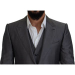 Dolce & Gabbana Gray SICILIA 3 Piece Slim Fit Suit KOS2168- 52