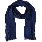 Costume National Blue Silk Shawl Foulard Fringes Scarf MS6886