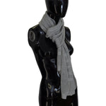 John Galliano Gray Logo Knitted Neck Wrap Shawl Foulard Scarf MS6861