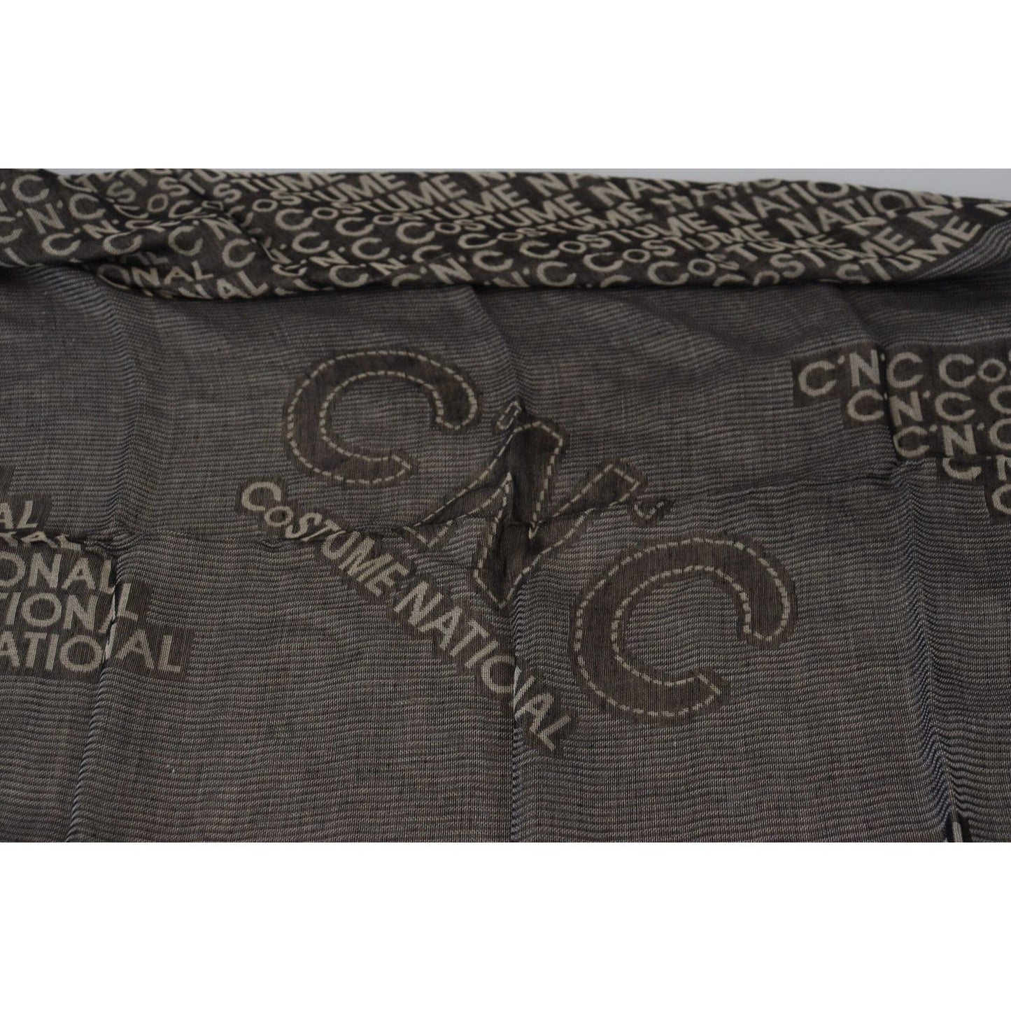 Costume National Gray Logo Knit Neck Wrap Shawl Scarf MS6868