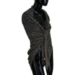 Costume National Gray Logo Knit Neck Wrap Shawl Scarf MS6868