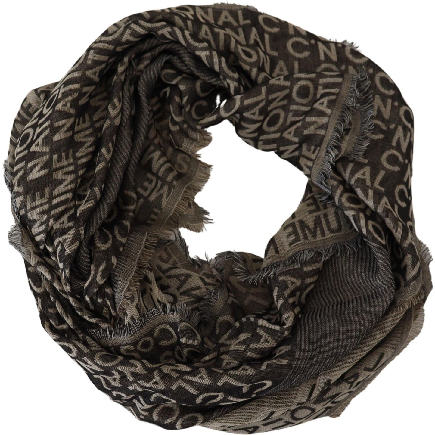 Costume National Gray Logo Knit Neck Wrap Shawl Scarf MS6868
