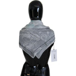 Costume National Gray Print Shawl Foulard Branded Scarf MS6873