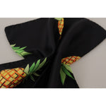 Dolce & Gabbana Black Pineapple Printed Square Handkerchief Scarf MS6347