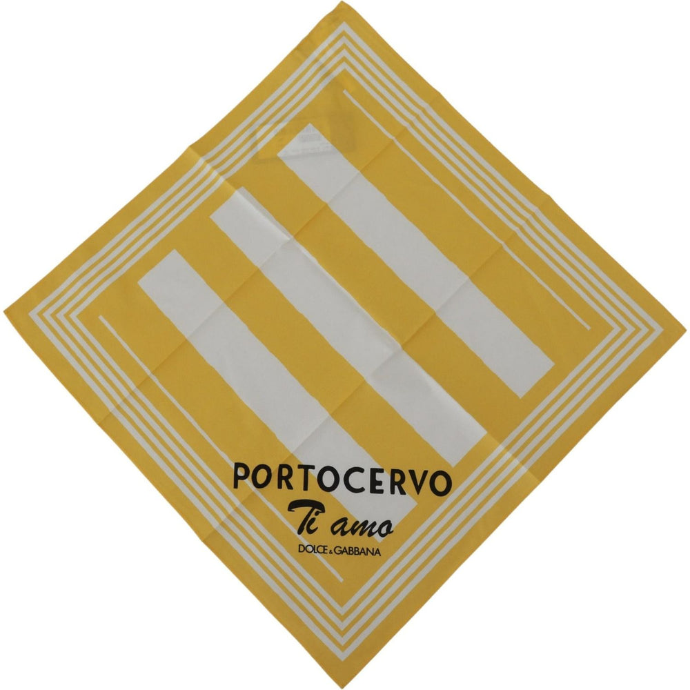 Dolce & Gabbana Yellow Portocervo Cotton Shawl Wrap Scarf MS6469