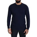 Paolo Pecora Milano Blue Cotton Crewneck Pullover Sweater TSH8253 - 54