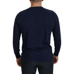 Paolo Pecora Milano Blue Cotton Crewneck Pullover Sweater TSH8253 - 54