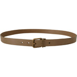 Dolce & Gabbana Brown Solid Leather Brass Buckle Classic Belt BEL8492- 90