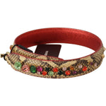 Dolce & Gabbana Beige Exotic Leather Crystals Shoulder Strap BEL8724