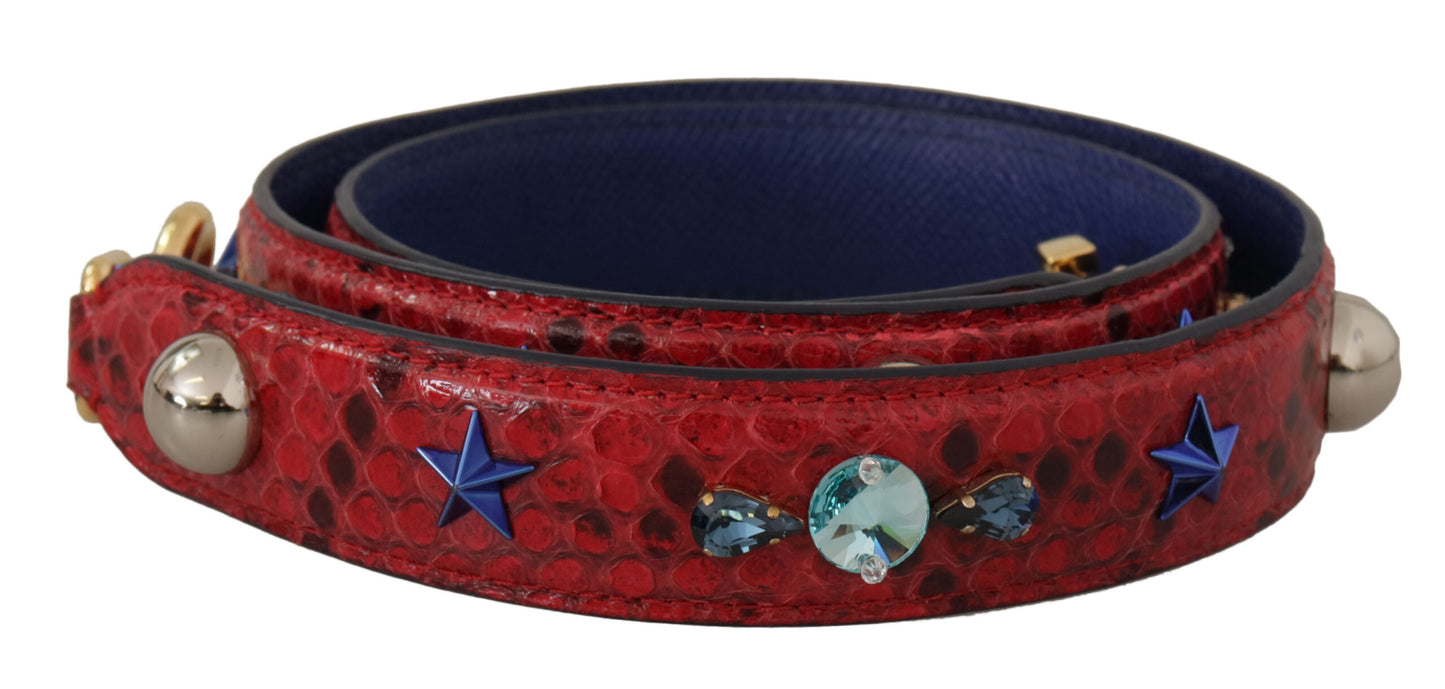 Dolce & Gabbana Chic Red Python Leather Shoulder Strap Dolce & Gabbana Dark Slate Gray