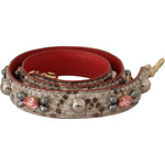 Dolce & Gabbana Beige Exotic Leather Studded Shoulder Strap BEL8738