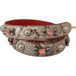 Dolce & Gabbana Beige Exotic Leather Studded Shoulder Strap BEL8738