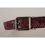 Dolce & Gabbana Red Exotic Leather Metal Logo Buckle Belt BEL8403 - 75