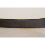Dolce & Gabbana Mustard Velvet Gold Logo Engraved Metal Buckle Belt BEL8413 - 65