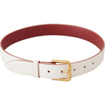 Dolce & Gabbana White Calf Leather Two-Toned Gold Metal Buckle Belt BEL8662 - 70