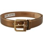 Dolce & Gabbana Bronze Calf Leather Gold Logo Waist Buckle Belt WMB143 - 65