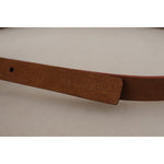 Dolce & Gabbana Brown Logo Engraved Metal Waist Buckle Belt WMB151 - 90