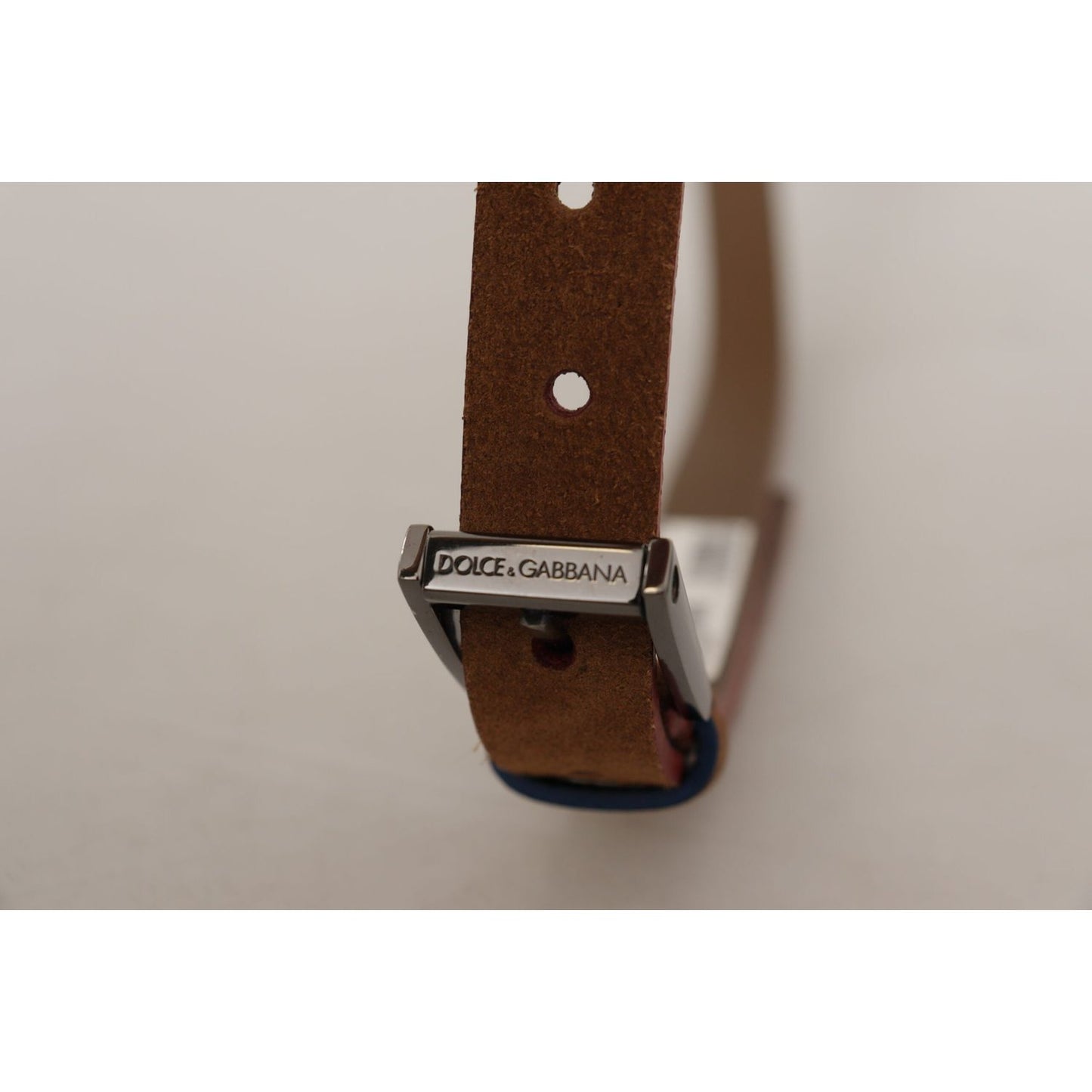 Dolce & Gabbana Brown Logo Engraved Metal Waist Buckle Belt WMB151 - 90