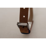 Dolce & Gabbana Brown Logo Engraved Metal Waist Buckle Belt WMB151 - 90
