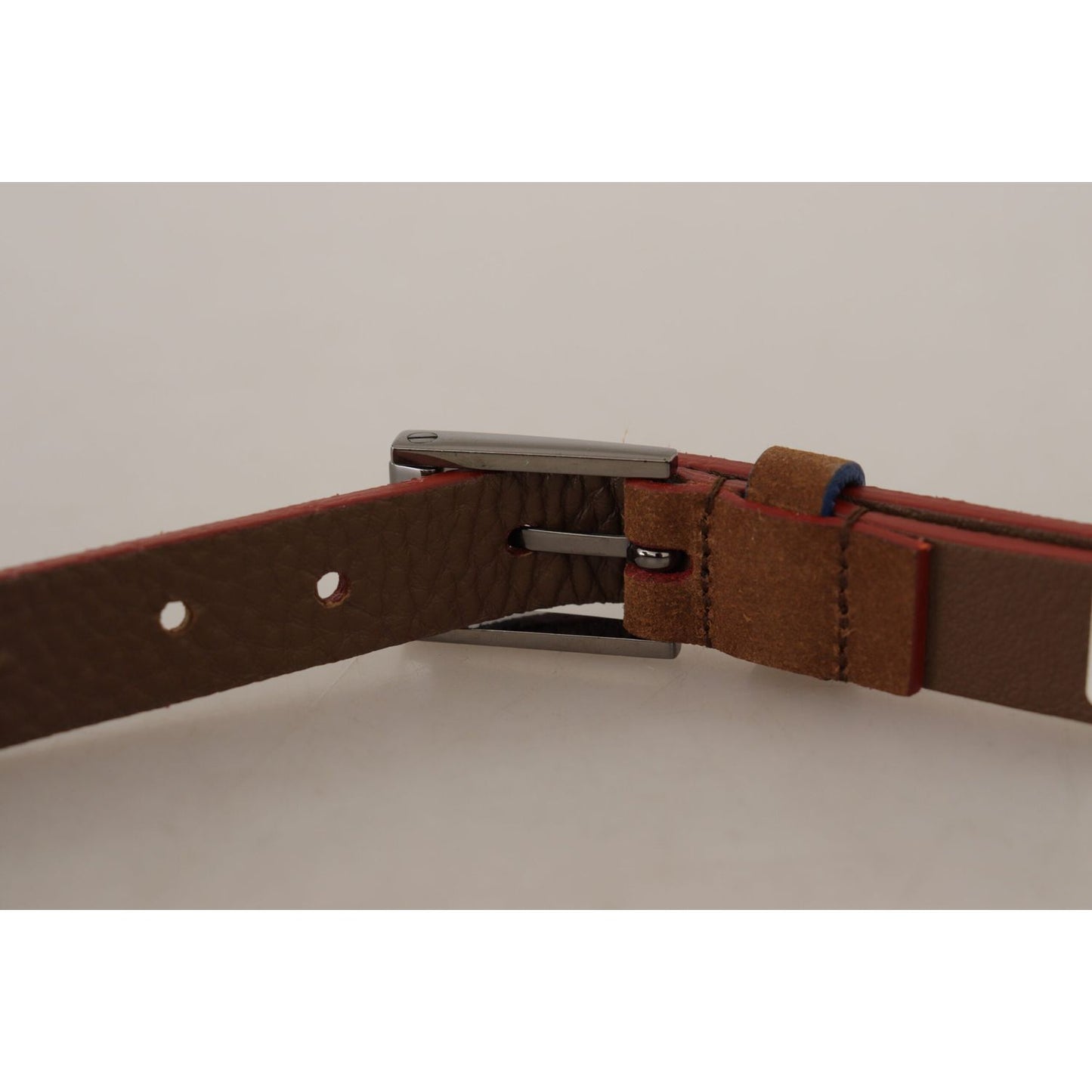 Dolce & Gabbana Brown Logo Engraved Metal Waist Buckle Belt WMB151 - 90