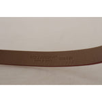 Dolce & Gabbana Brown Logo Engraved Metal Waist Buckle Belt WMB151 - 90