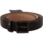 Dolce & Gabbana Black Patent Leather Logo Metal Waist Buckle Belt WMB153 - 90