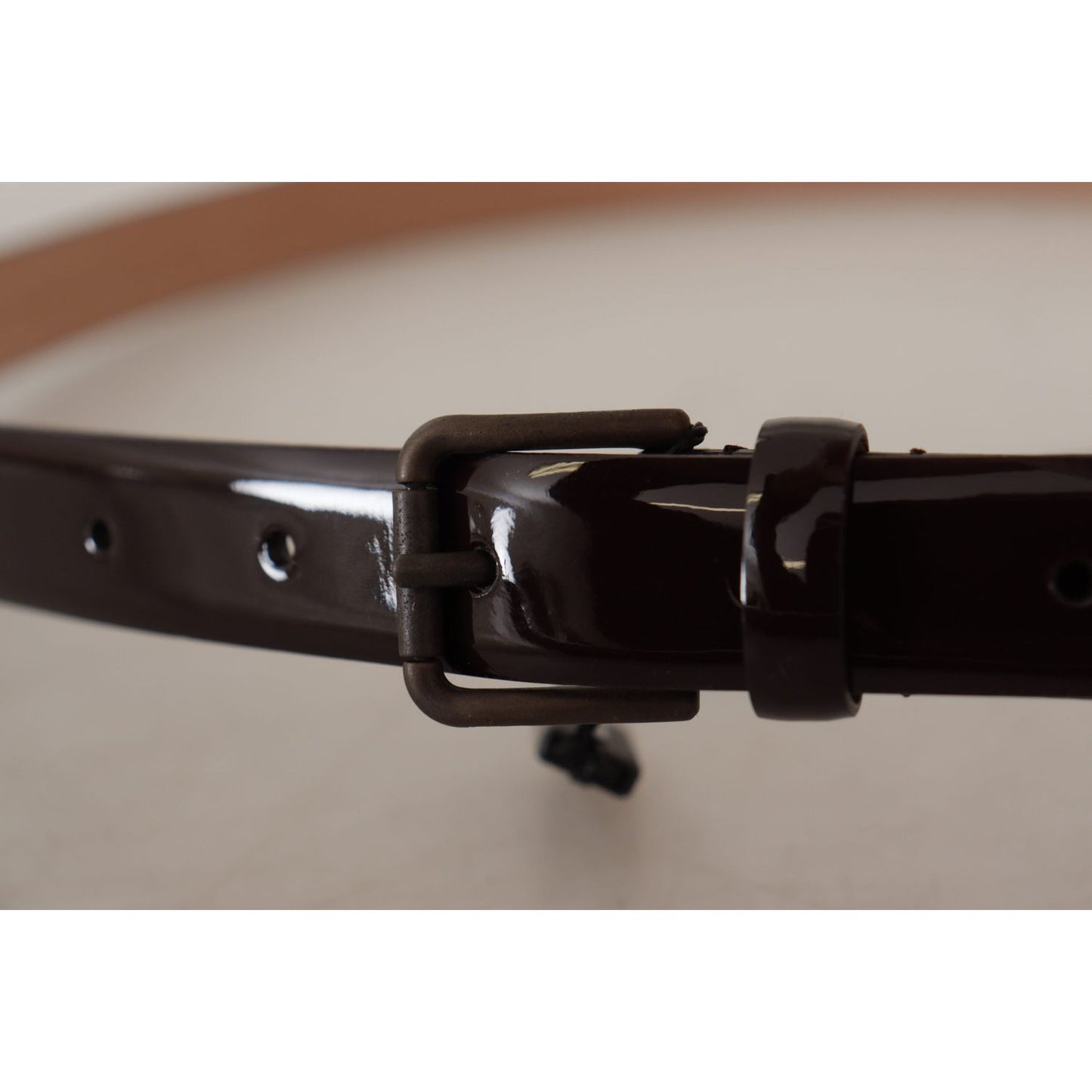 Dolce & Gabbana Black Patent Leather Logo Metal Waist Buckle Belt WMB153 - 90