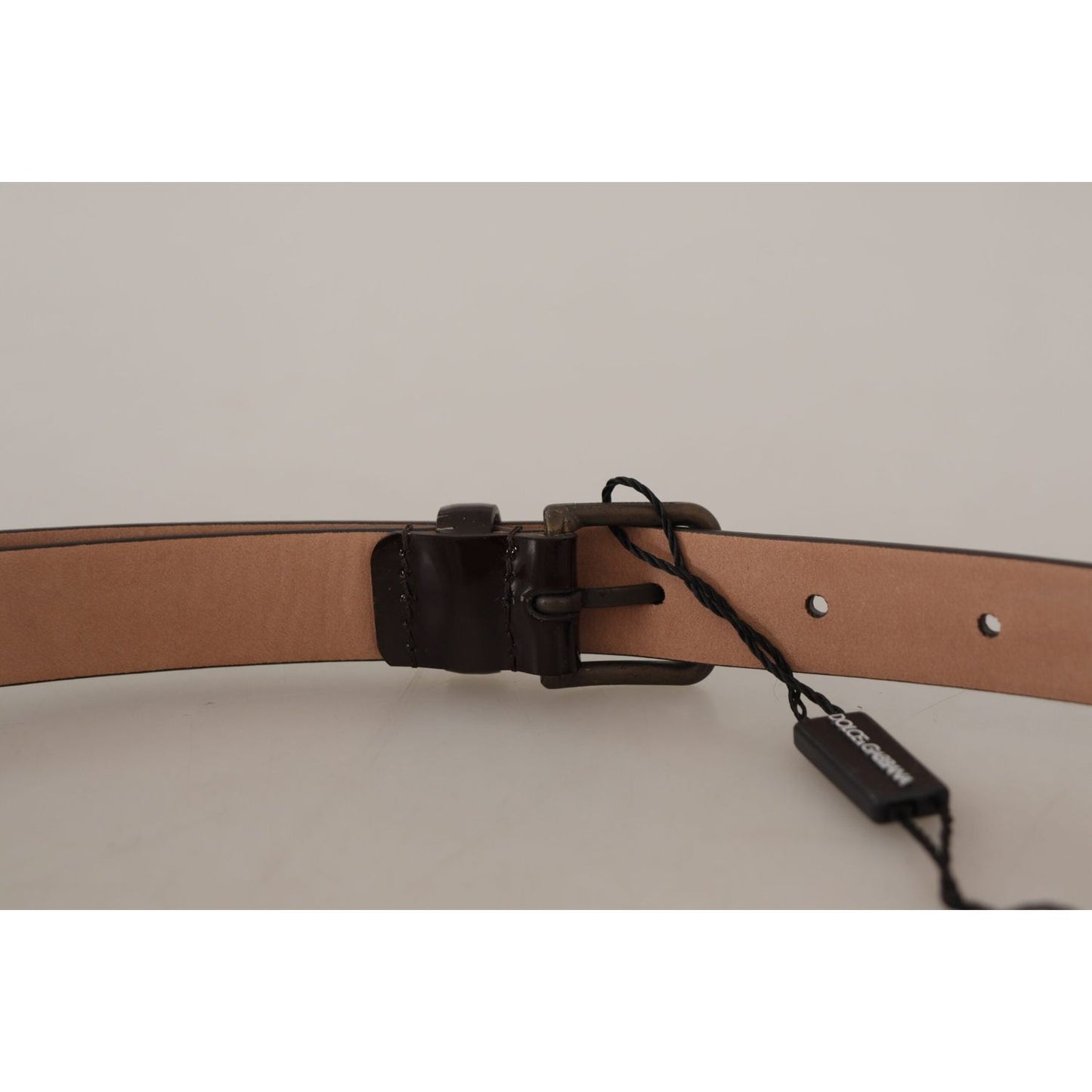 Dolce & Gabbana Black Patent Leather Logo Metal Waist Buckle Belt WMB153 - 90